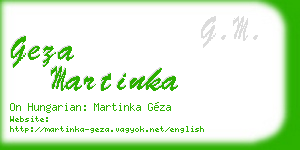geza martinka business card